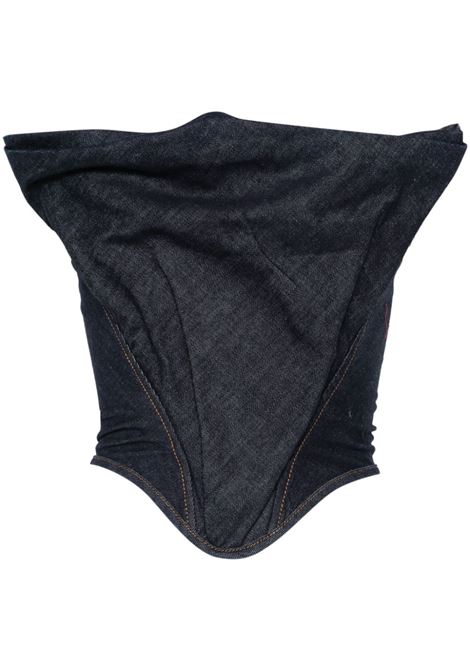 Navy blue draped strapless corset top Magda butrym - women MAGDA BUTRYM | 122425NVY